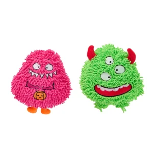 Thrills & Chills™ Halloween Plush Monster Pink Green Dog Toy 2-Pack