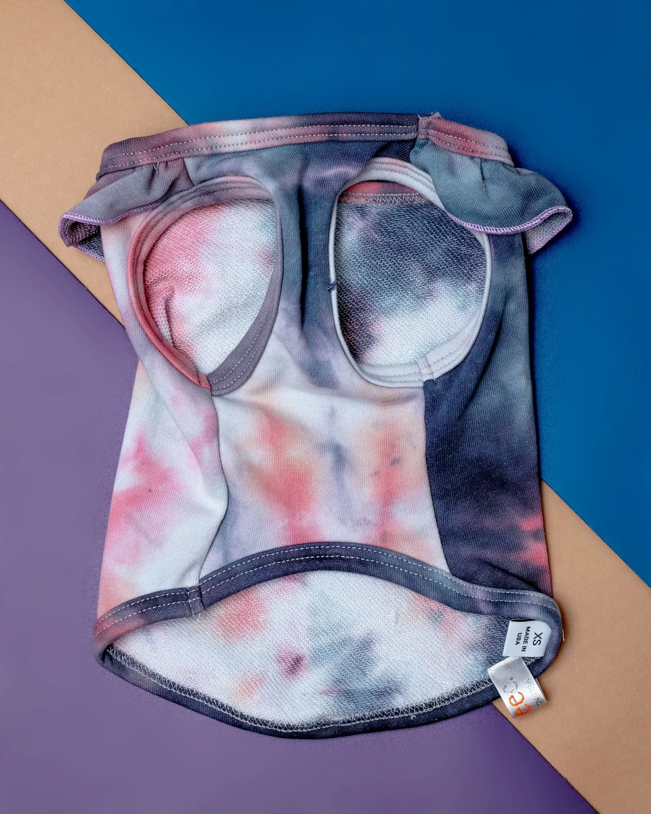 Tie-Dye Ruffle Neck Dog Tank (Made in the USA) <> - Image 2