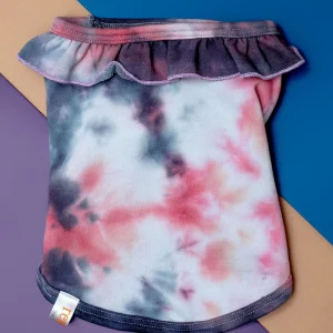 Tie-Dye Ruffle Neck Dog Tank (Made in the USA) <>
