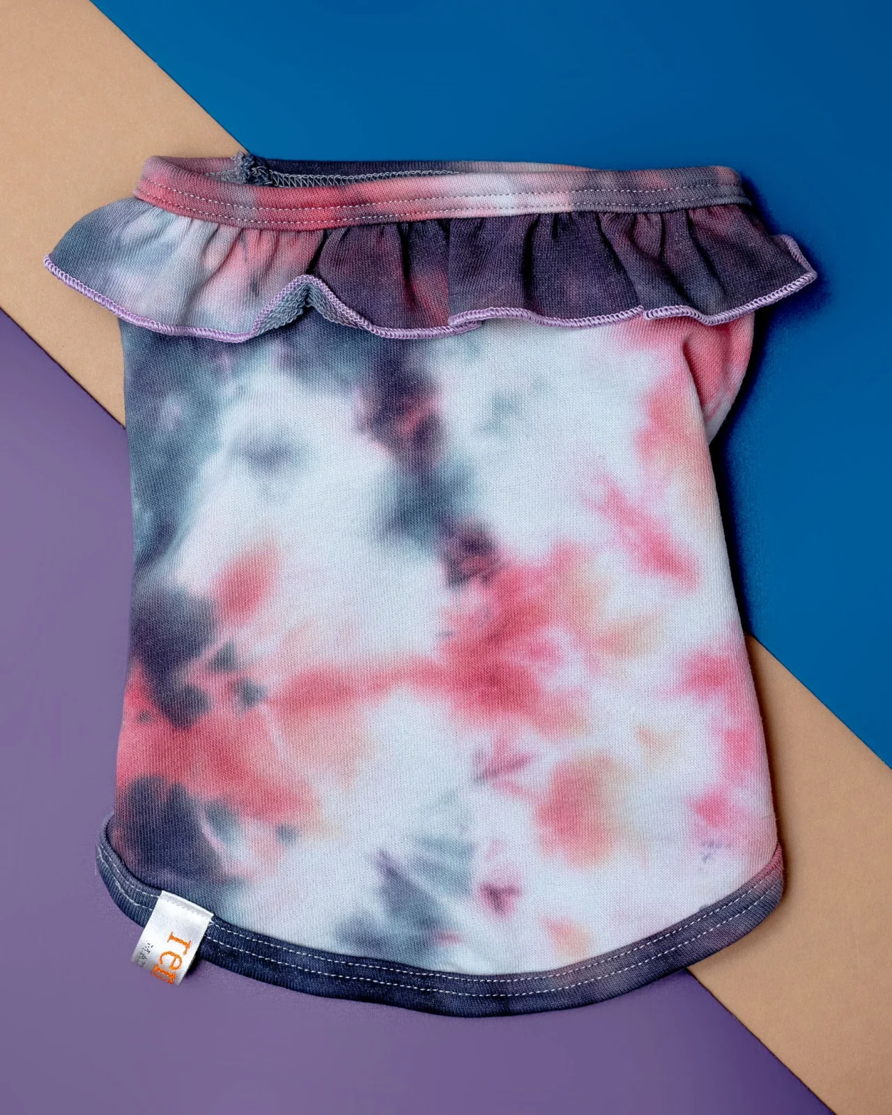 Tie-Dye Ruffle Neck Dog Tank (Made in the USA) <>