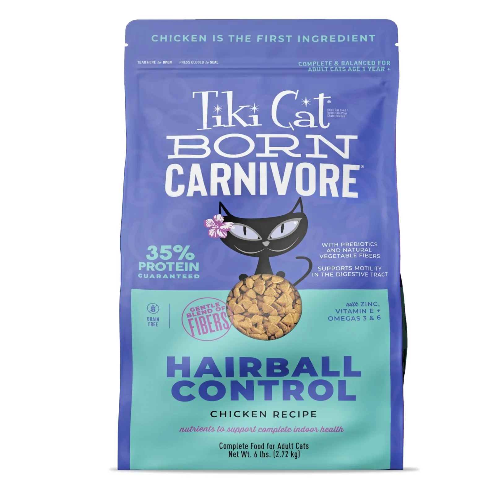 Tiki Pet Cat Born Carnivore Hairball Chicken 3Lbs.