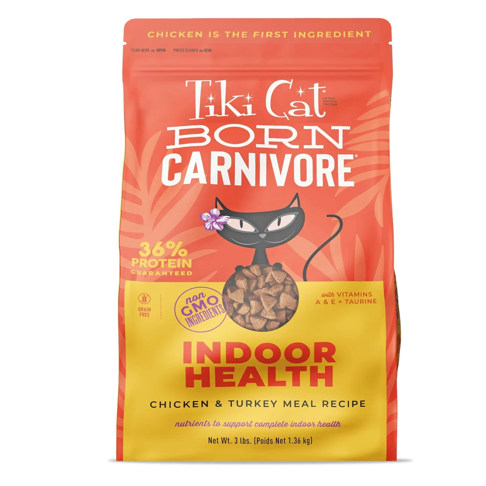 Tiki Pet Cat Born Carnivore Indoor Chicken & Turkey 3Lb