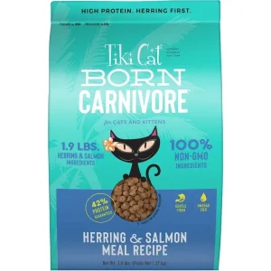 Tiki Pet Cat Carnivore Grain Free Herring and Salmon 2.8lbs.