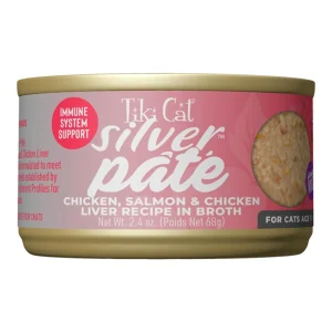 Tiki Pet Cat Silver Pate Chicken & Salmon 2.4oz. (Case of 12)