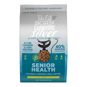 Tiki Pets Cat Born Carnivore Silver Senior Health Non - GMO 5.6 lb