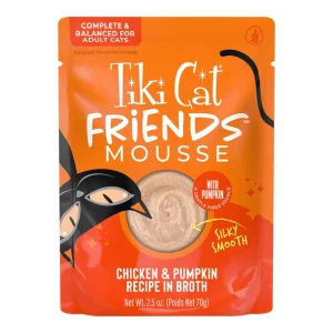 Tiki Pets Cat Friends Mousse Chicken & Pumpkin Recipe in Broth, 2.5 oz