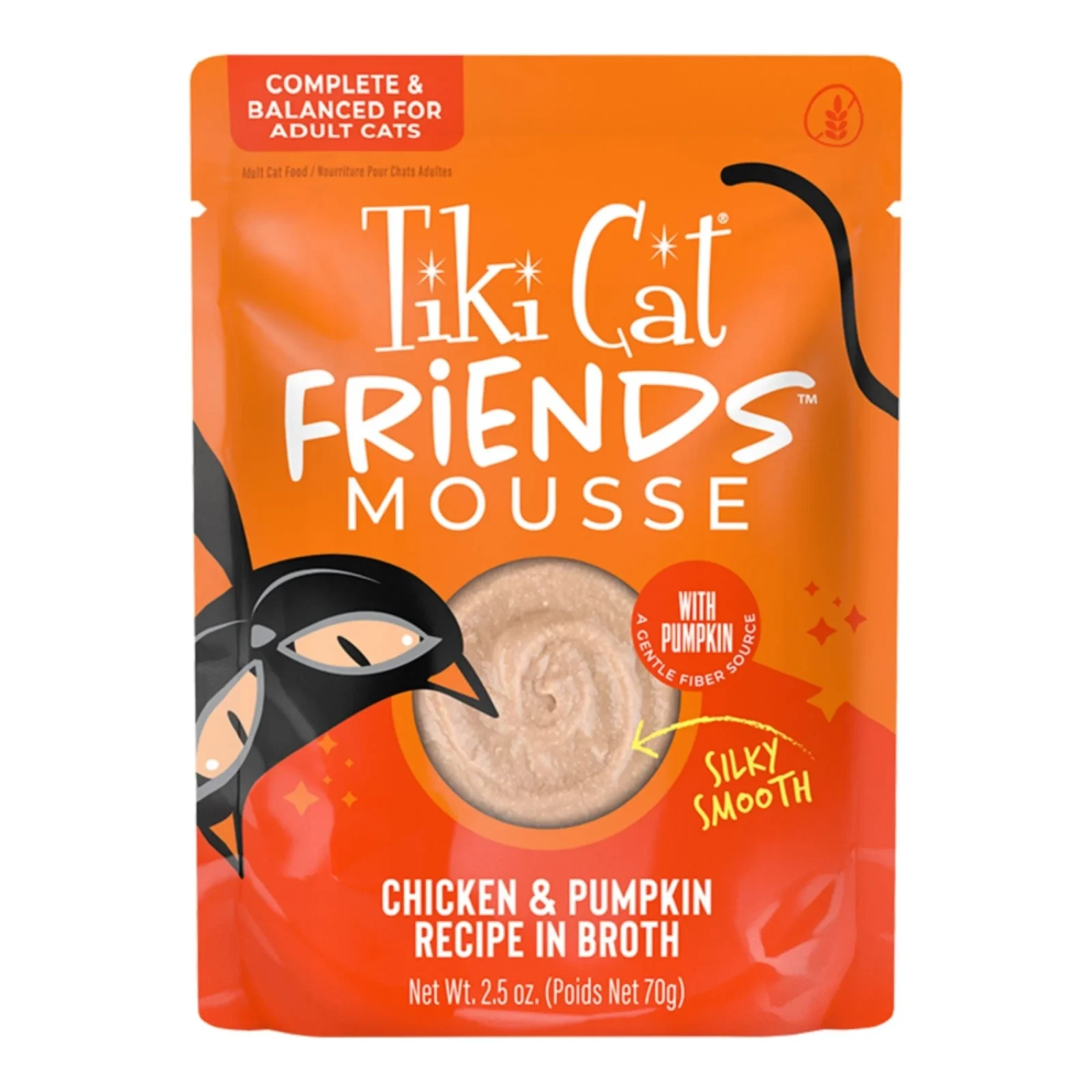 Tiki Pets Cat Friends Mousse Chicken & Pumpkin Recipe in Broth, 2.5 oz