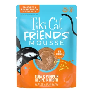 Tiki Pets Cat Friends Mousse Tuna & Pumpkin, 2.8 oz Pouch