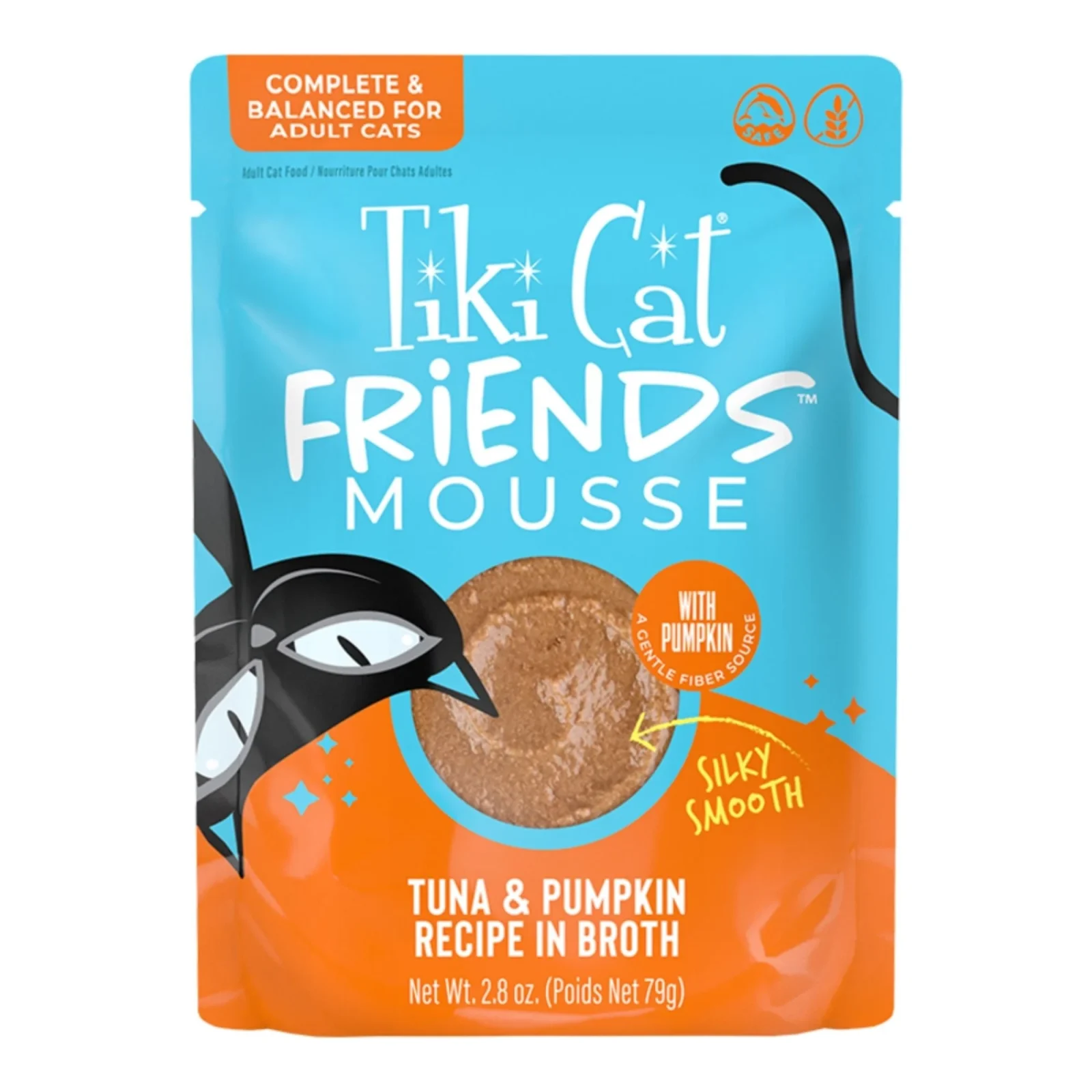 Tiki Pets Cat Friends Mousse Tuna & Pumpkin, 2.8 oz Pouch