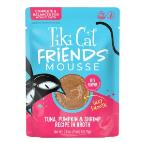 Tiki Pets Cat Friends Mousse Tuna Pumpkin & Shrimp, 2.8 oz Pouch