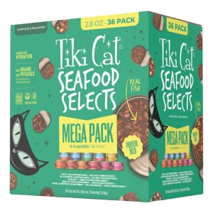 Tiki Pets Cat Friends Seafood Selects Mega Pack 2.8oz. (Case of 36)