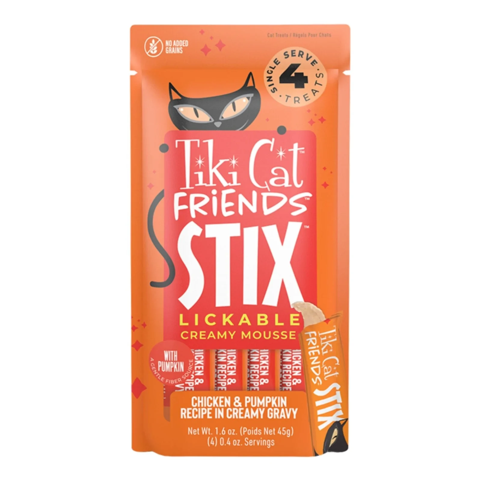 Tiki Pets Cat Friends Stix Chicken & Pumpkin Flavor, 1.6 oz Pouch
