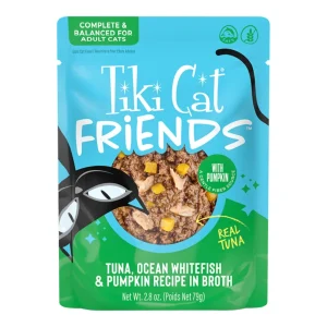 Tiki Pets Cat Friends Tuna Ocean Whitefish & Pumpkin, 2.8 oz Pouch