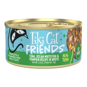 Tiki Pets Cat Friends Tuna Ocean Whitefish & Pumpkin, 2.8 oz Pouch