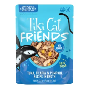 Tiki Pets Cat Friends Tuna Tilapia & Pumpkin, 2.8 oz Pouch