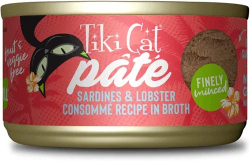 Tiki Pets Cat Grill Sardines and Lobster Consomme' Pate 2.8oz. (Case of 12)