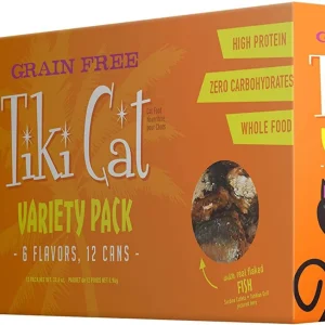 Tiki Pets Cat King Kamehameha Luau Variety Pack 2.8oz. (Case of 12)