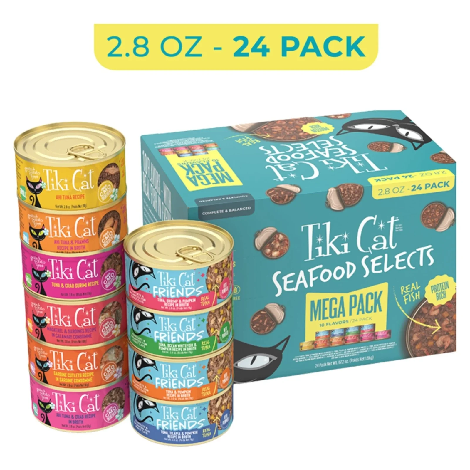 Tiki Pets Cat Seafood Selects Mega Pack, 2.8 oz - Image 2