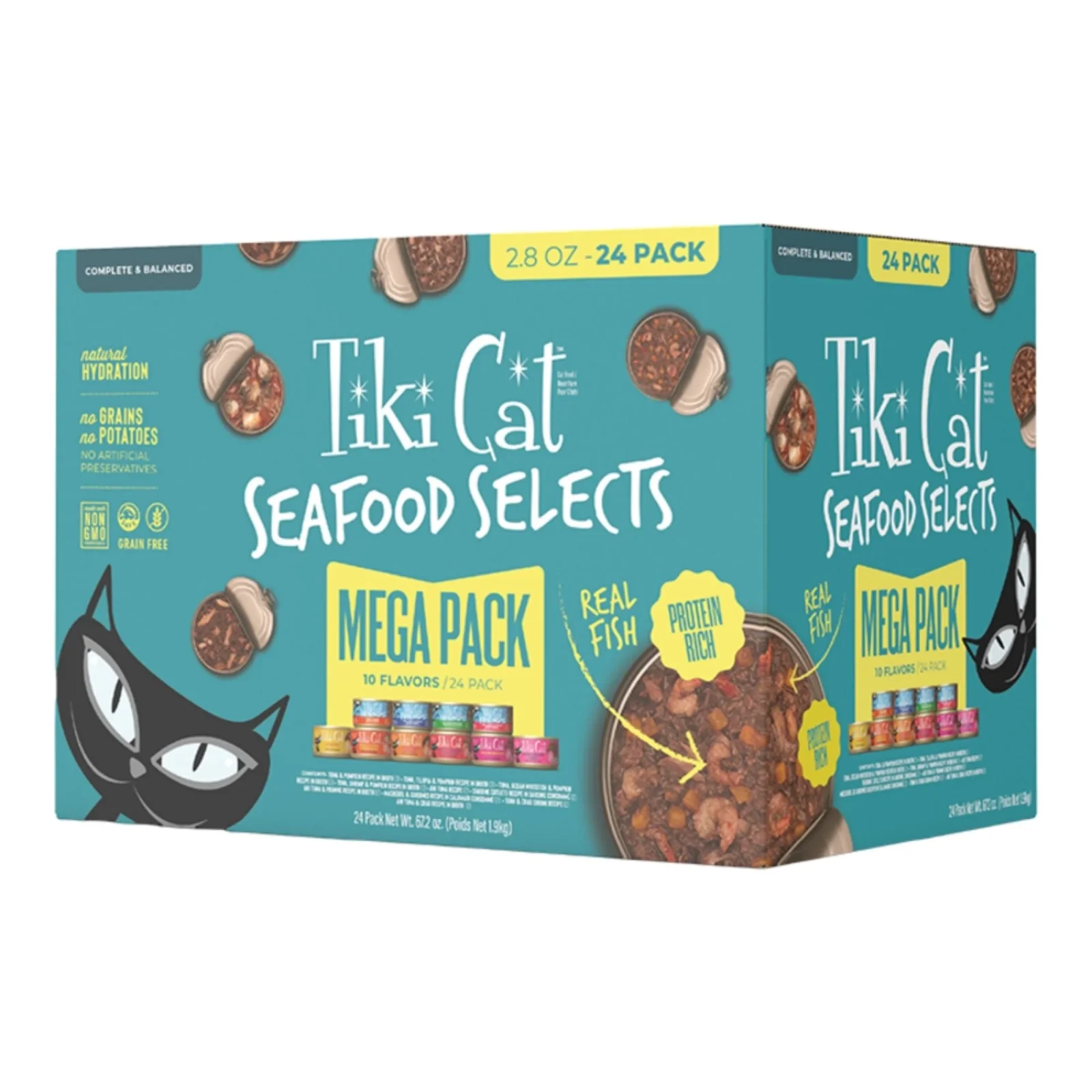 Tiki Pets Cat Seafood Selects Mega Pack, 2.8 oz