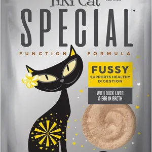 Tiki Pets Cat Special FUSSY with Duck Liver and Egg in Broth 2.4oz. (Case of 12)