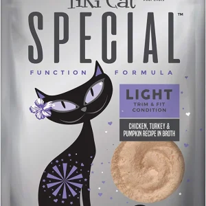 Tiki Pets Cat Special LIGHT Chicken; Turkey and Pumpkin Recipe in Broth 2.4oz. (Case of 12)