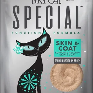 Tiki Pets Cat Special SKIN and COAT Salmon Recipe in Broth 2.4oz. (Case of 12)