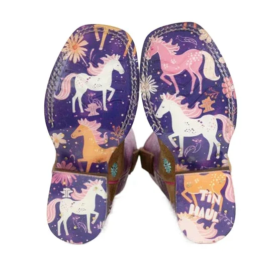 Tin Haul Kid`s Daisy Blossom Floral Pony Sole Cowgirl Boot - Image 2