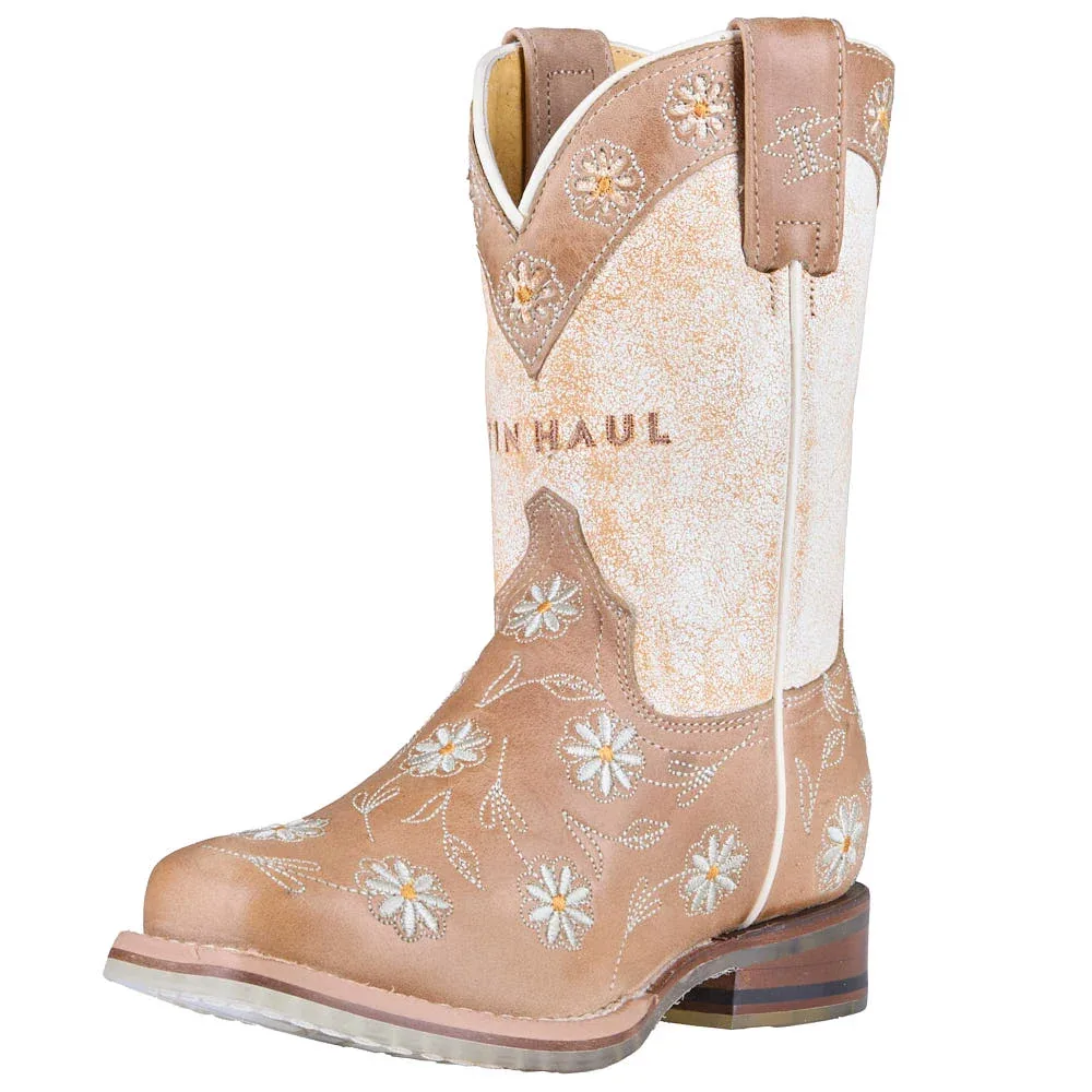 Tin Haul Kid's Meadow Mare Sole Daisy Dots Vamp 8in White Top