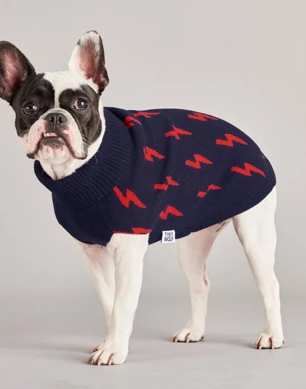 TINY WOLF | Lightning Bolt Dog Sweater