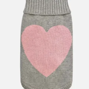 TINY WOLF | Love Heart Dog Sweater in Grey