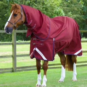 Titan 50g Turnout Rug with Classic Neck Cover Burgundy