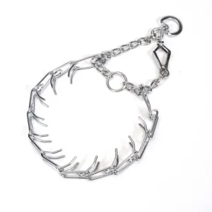 Titan Prong Training with 1-Handed Quick Release Snap Dog Collar Nickel, Chrome 3.3 mm x 20 in