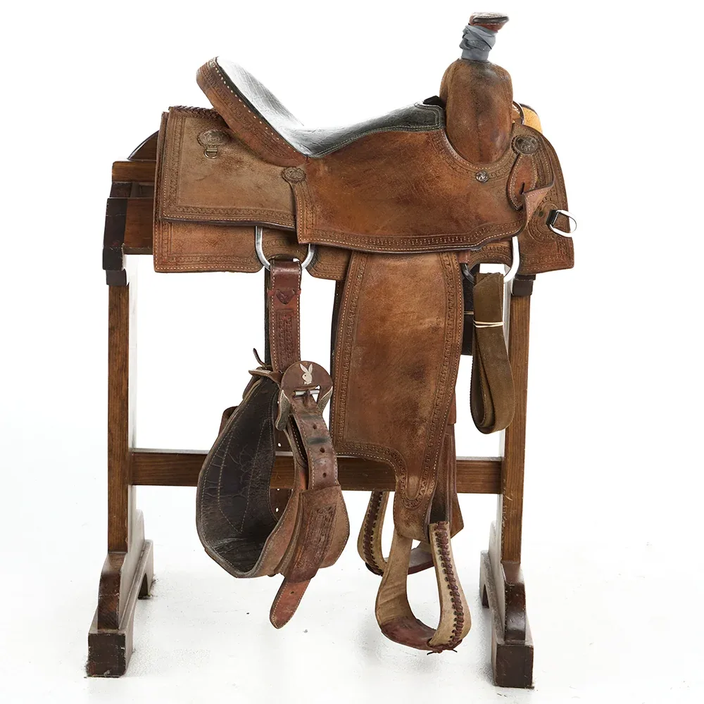 Tod Slone Used 15in Rope Border Gold Series Team Roper - Image 2