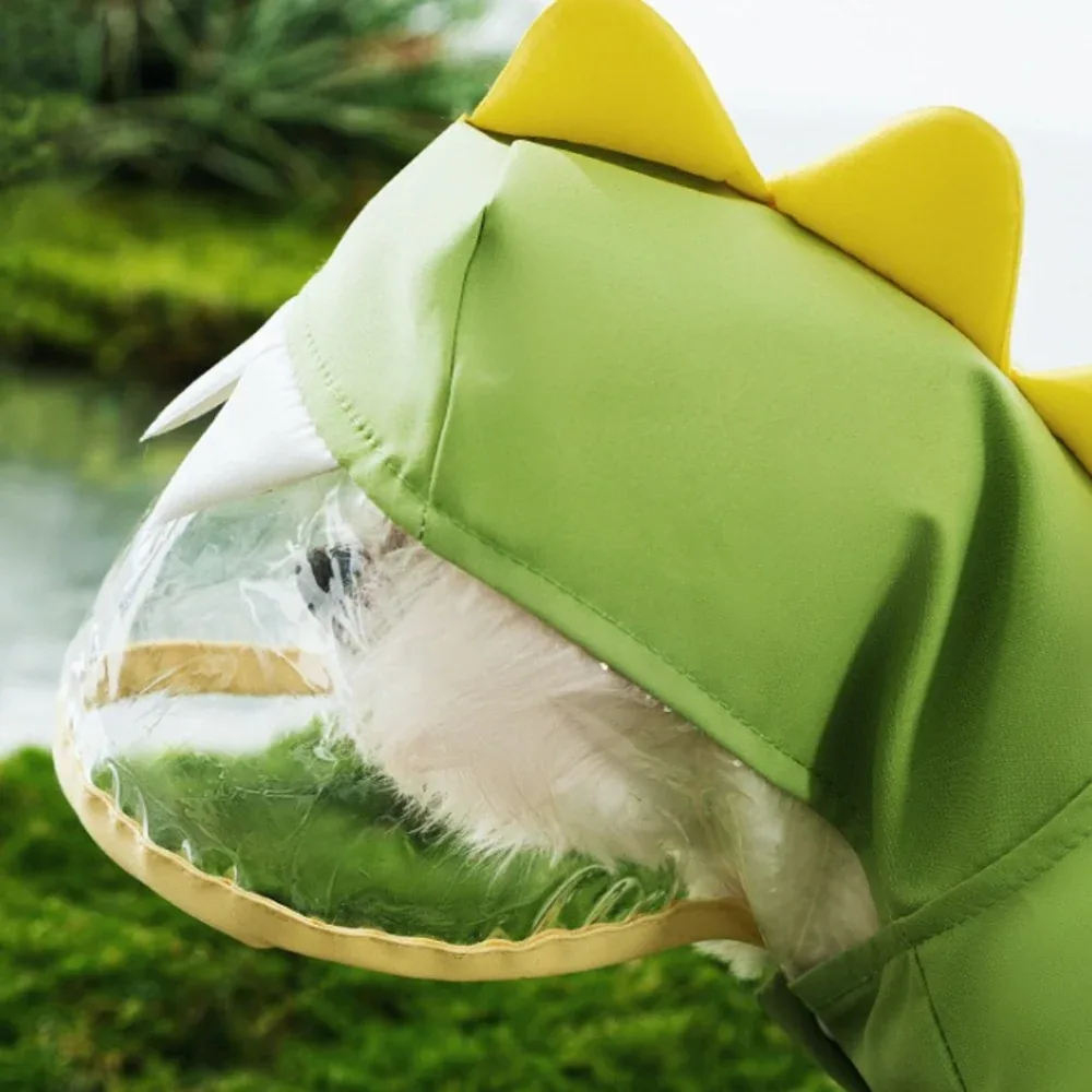 Toki DinoRex "Roar Through Every Rainstorm" Waterproof Raincoat for Dogs (Green) - Image 2