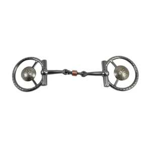 Tom Balding Bits Ballhinge D-Ring Slick 50 Snaffle with Hand Engraved Conchos