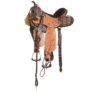 Tomahawk 5/8 Breed Painted Floral Barrel Saddle