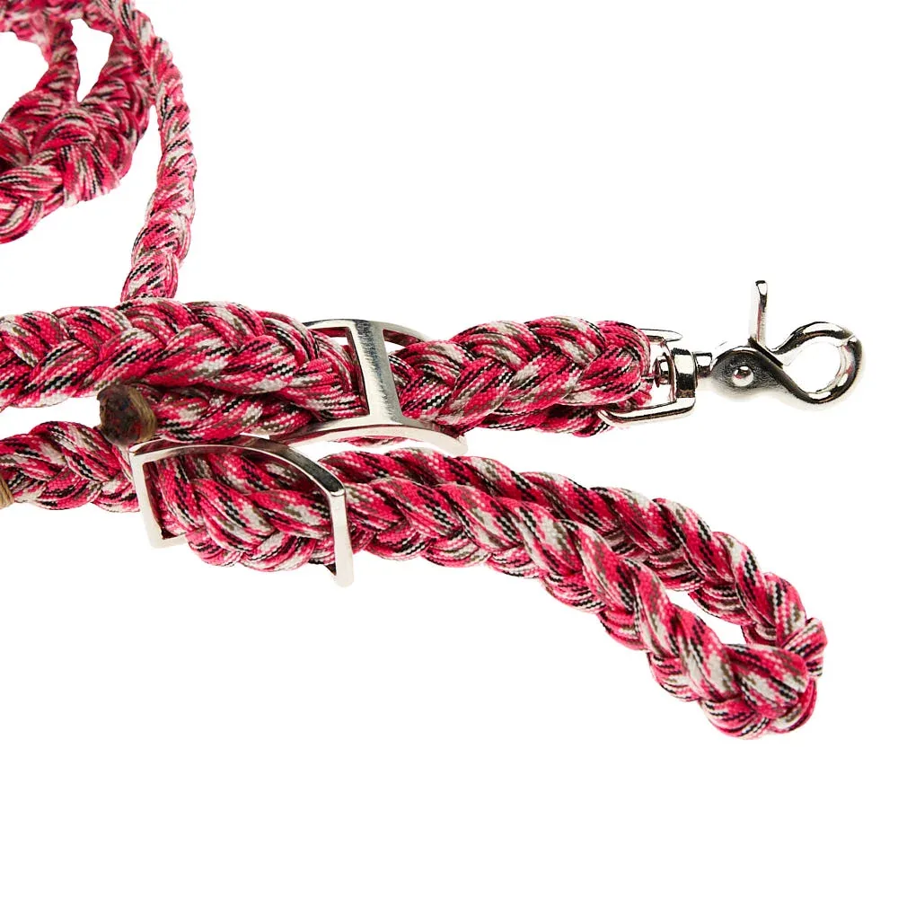 Tomahawk Red Nylon Knot 3 Plait Rein - Image 2