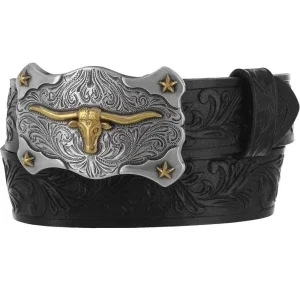 Tony Lama Boy's Black Little Texas Belt