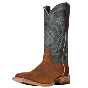 Tony Lama Men's Gustavo Cognac Elk Vamp 13in Green Top