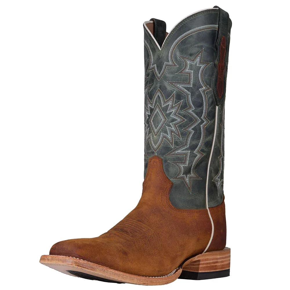 Tony Lama Men's Gustavo Cognac Elk Vamp 13in Green Top