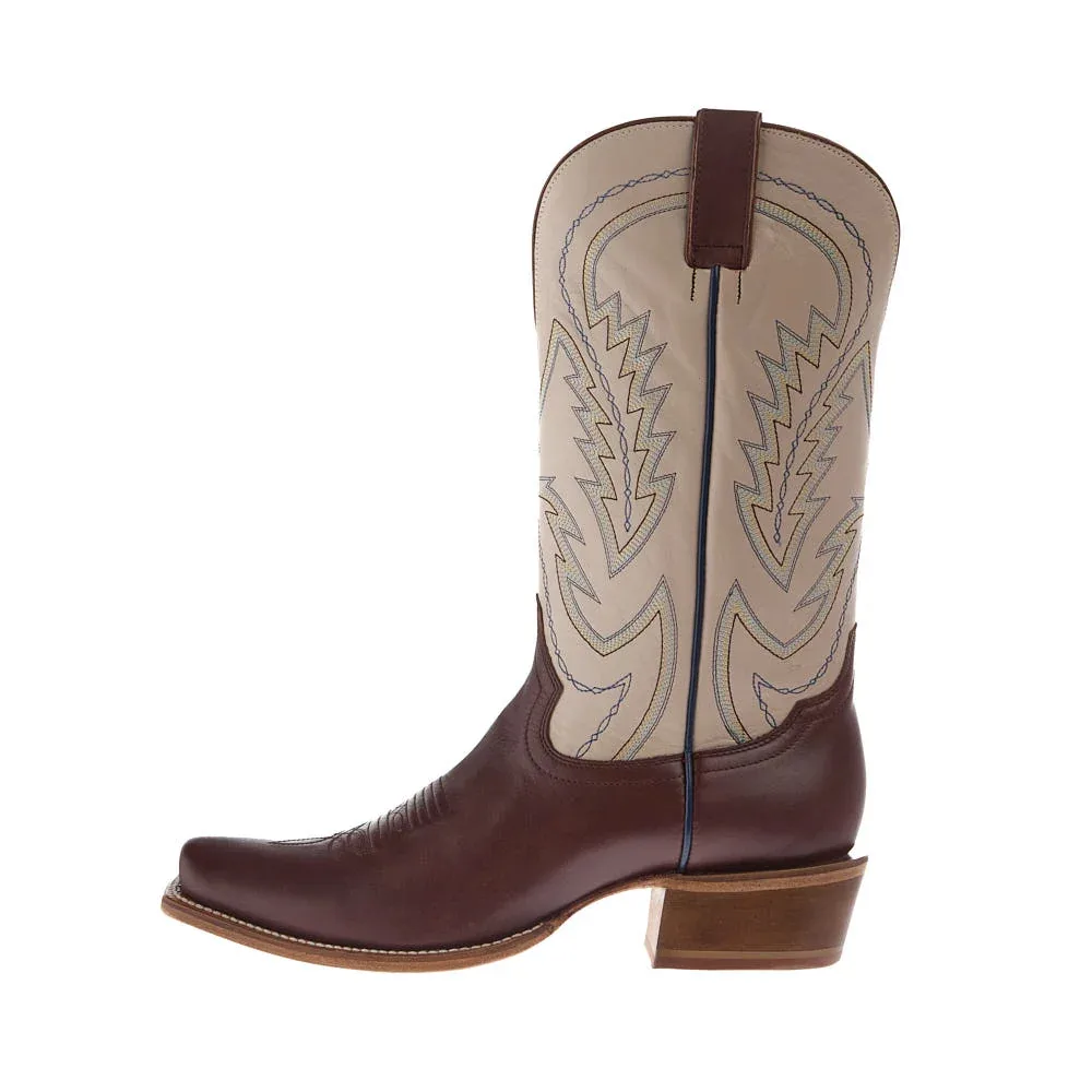 Tony Lama Men's Ranchero Brown Cowhide Vamp 13in Bone Cowhide Top - Image 2