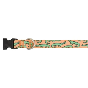 Top Paw® Alligator Dog Collar, Orange Dog Collar, Adjustable, Comfortable, Multiple Sizes