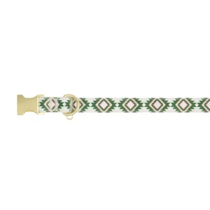 Top Paw® Aztec Dog Collar, White and Green Dog Collar, Adjustable, Comfortable, White, Green