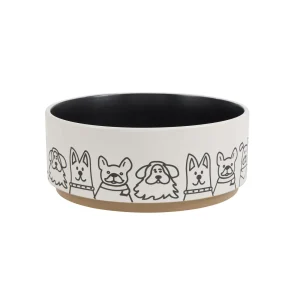 Top Paw® Black & White Ceramic Dog Bowl 64 FL OZ