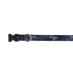 Top Paw® Blue Camo Dog Collar, Blue & Black Dog Collar, Adjustable, Multiple Sizes