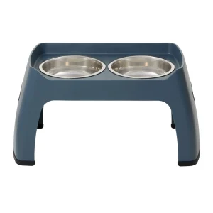 Top Paw® Blue Elevated Dog Feeder, Stainless Steel Bowls, Non Slip, 8 IN, 12 IN, 15 IN