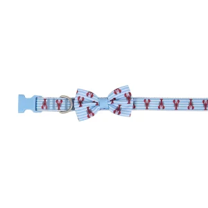 Top Paw® Blue Lobster Dog Collar, Comfortable, Adjustable, Blue, Bow Tie, Multiple Sizes