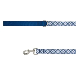 Top Paw® Blue Plaid Dog Leash, Blue & White Dog Leash, Walking Dog Leash, 4' Long