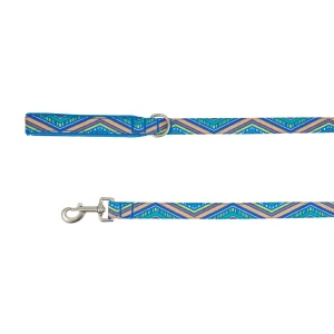 Top Paw® Blue Retro Stripe Dog Leash, Blue Dog Leash, Walking Dog Leash, 4' Long