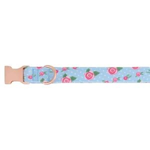 Top Paw® Blue Rose Dog Collar, Adjustable, Neoprene Comfort Collar, Multiple Sizes